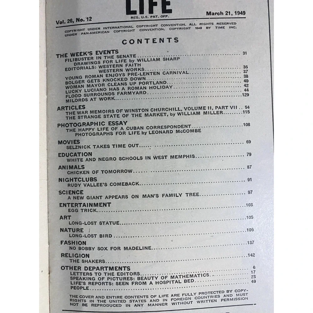 LIFE Magazine March 21 1949 Madeline Balcar Cover Wardrobe for Madeline Vintage